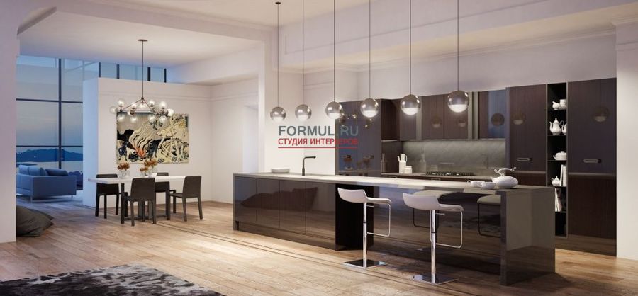 Кухня Berloni Soho ROVERE nero china lucido